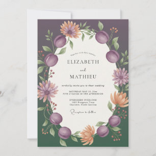 Pflaume Aprikose Beeren Hochzeit Einladung