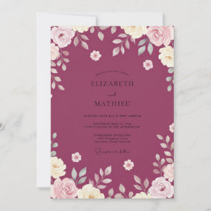 Pflaume Blatt Blütenblatt Hochzeit Einladung
