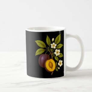 Pflaume Botanische Frucht Grafik Obstgarten Farm N Kaffeetasse