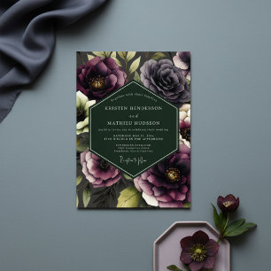 Pflaume Botanisches Nocturne Hochzeit Einladung