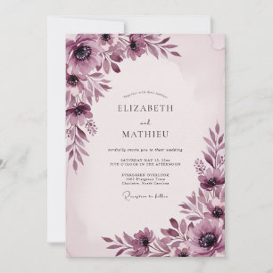 Pflaume Faszinierende Botanische Hochzeit Einladung