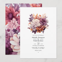 Pflaume, Grau, Kupfer und Dusty Rose Blumenhochzei