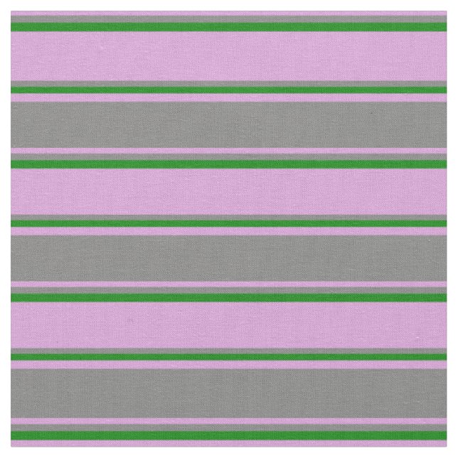 Pflaume, graue und grüne Streifen Stoff (Nahaufnahme)