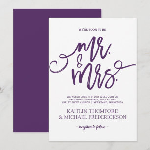 Pflaume/Lila Einladungen für Hochzeiten   Pinselsc