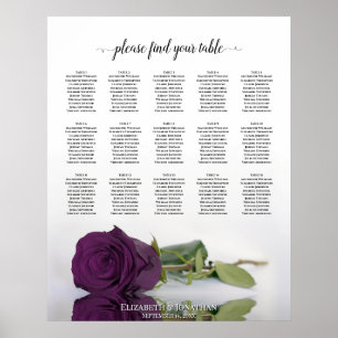 Pflaume Lila Rose 15 Tisch Hochzeit Sitzordnung Poster