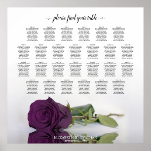 Pflaume Lila Rose 26 Tisch Hochzeit Sitzordnung Poster