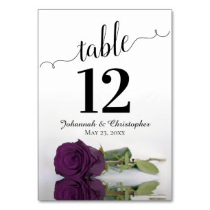 Pflaume Lila Rose Elegante Hochzeit Tischnummer