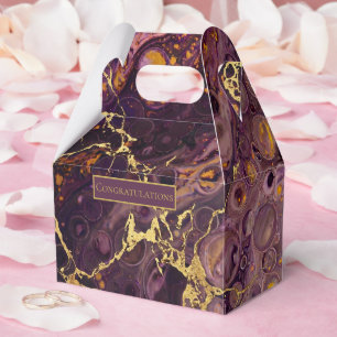 Pflaume Lila und Goldmarmor  Geschenkschachtel