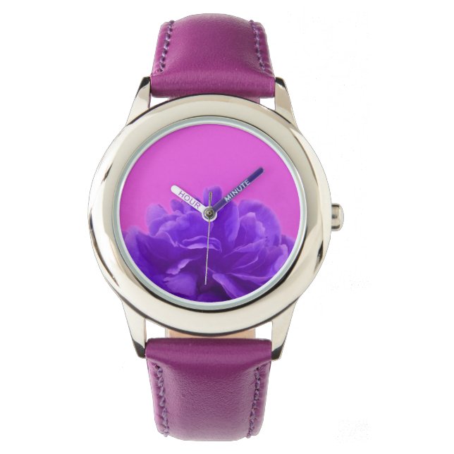 Pflaume Lila und Himbeere Armbanduhr (Vorderseite)