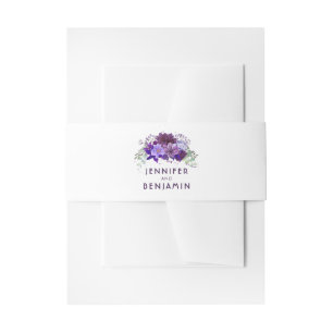 Pflaume Lila und violette Blume Hochzeit Einladungsbanderole