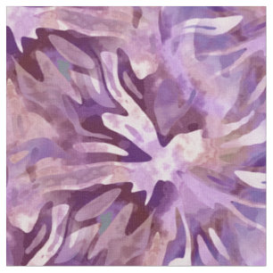Pflaume Lila weiße Flora-Aquarell Stoff