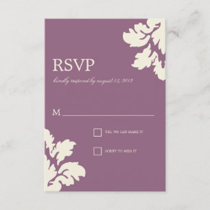 PFLAUME & LIME DAMAST HOCHZEITRSVP RSVP KARTE