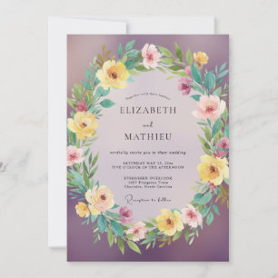 Pflaume Malerische Botanische Hochzeit Einladung
