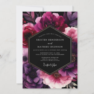 Pflaume Moody Nocturne Hochzeit Einladung