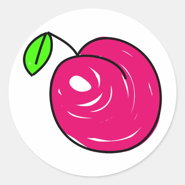 Pflaume Runder Aufkleber (Vorderseite)