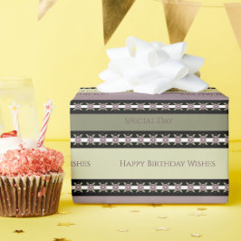 Pflaume, Schwarz und Oliven-Grün-Designer Geschenkpapier