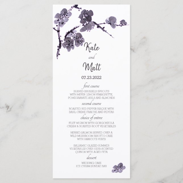 Pflaume sumie menükarte (Vorderseite)