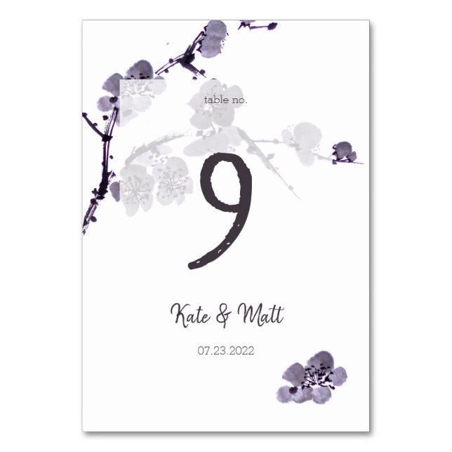 Pflaume sumie tischnummer (Rückseite)