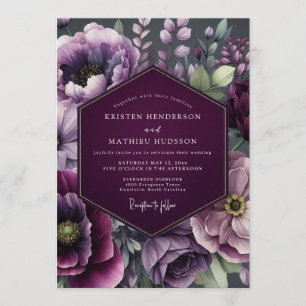 Pflaume Twilight Bloom Hochzeit Einladung