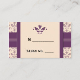 Pflaume und Champagner Damask Hochzeitsfeiern Plat Platzkarte
