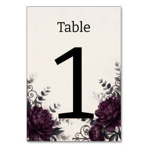 Pflaume und Holzkohle Midnight Peony Opulenter Reg Tischnummer