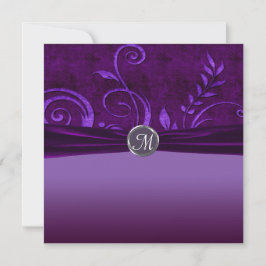 Pflaume und Lila Velvet-Hochzeitswirl Einladung