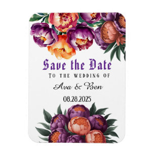 Pflaume und Orangenpfeife Save the Date Magnet