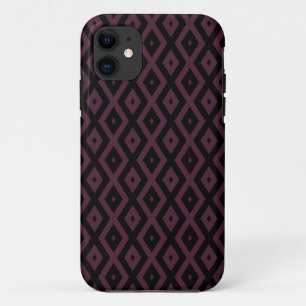 Pflaume und schwarze Diamantmuster Case-Mate iPhone Hülle