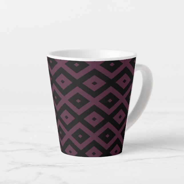 Pflaume und schwarze Diamantmuster Milchtasse (Rechte Ecke)