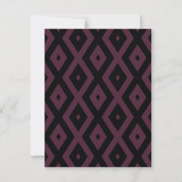 Pflaume und schwarze Diamantmuster RSVP Karte