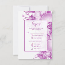 Pflaume und weiße Orchideen Hochzeitungs-RSVP-Reak