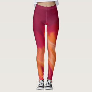 Pflaume und Zitrusorange Abstrakte Aktivitätsbekle Leggings