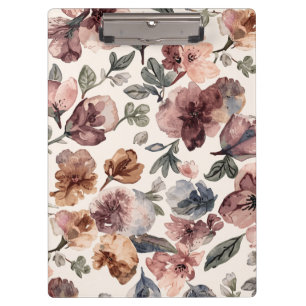 Pflaume Wildblume Wasserfarbe Moody Botanischer Ga Klemmbrett