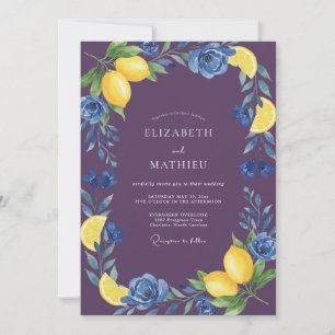 Pflaume Zitrone Zitrus Eukalyptus Hochzeit Einladung