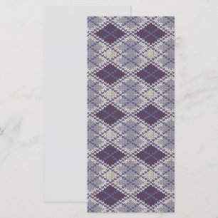 PFLAUMEN ARGYLE STRICKEN 4x9 Flachkarte / Vertikal Karte