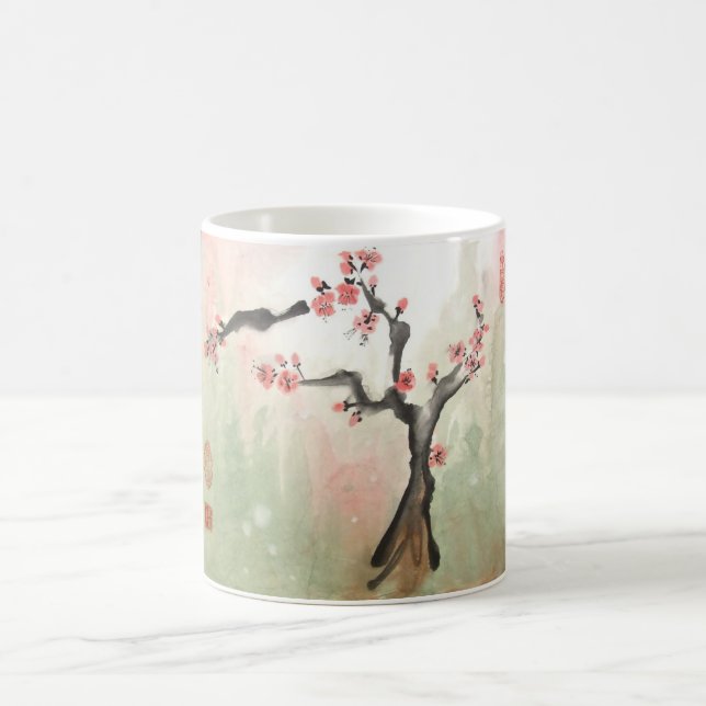 Pflaumen-Baum-Kaffee-Tasse Kaffeetasse (Mittel)