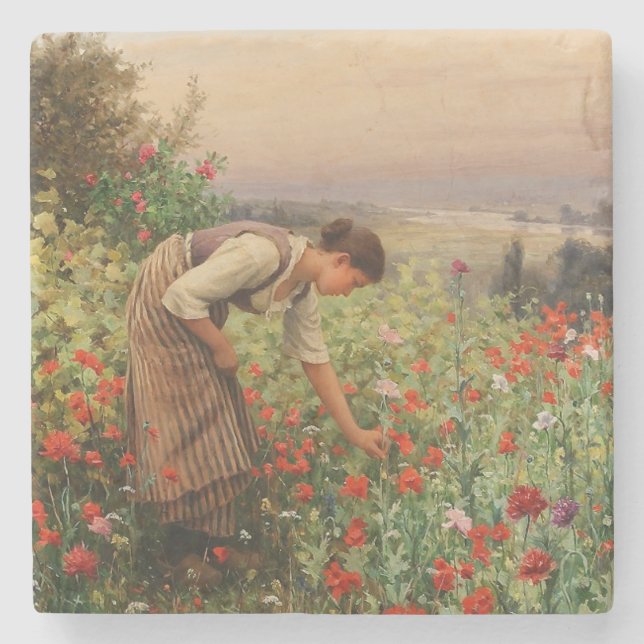 Pflaumen (Bläserszene) (Feld Blume) Steinuntersetzer (Vorderseite)