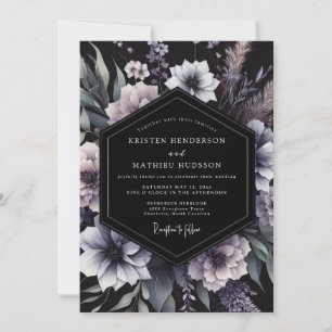 Pflaumen-Blumen-Hochzeit mit Stimmung Einladung
