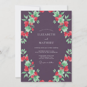 Pflaumen Blumen Romantische Botanische Hochzeit Einladung