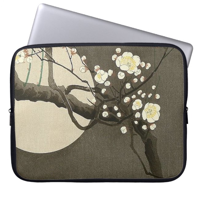 Pflaumen-Blüten nachts durch Ohara Koson Vintag Laptopschutzhülle (Vorderseite)