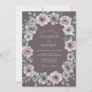 Pflaumen-Blüten-Zauber-Hochzeit Einladung