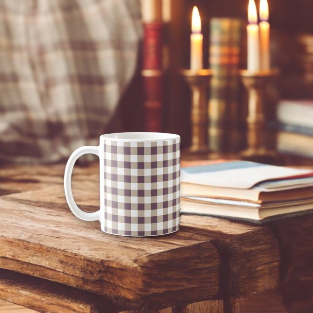 Pflaumen-Büffel-Karo-Festtag Kaffeetasse (Von Creator hochgeladen)