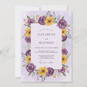 Pflaumen Gelbe Blumen Romantische Hochzeit Einladung