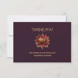 Pflaumen-Gotisch-Hochzeit-Düstern-Danke-Lotus RSVP Karte