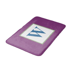 Pflaumen Grün Blau Monogramm Badematte
