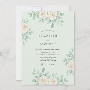 Pflaumen Grüne Zarte Botanische Hochzeit Einladung