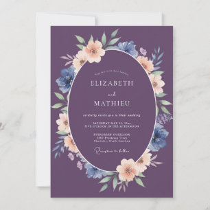Pflaumen Künstlerische Florale Romanze Hochzeit Einladung