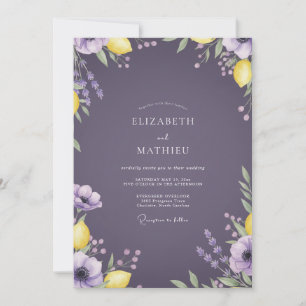 Pflaumen-Limonen-Lavendel-Eukalyptus-Hochzeit Einladung