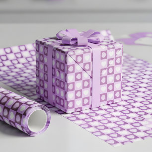 Pflaumen-Mauve Himmelsherzen Valentinsgeschenk Geschenkpapier