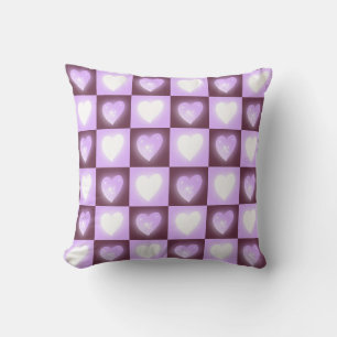 Pflaumen-Mauve Himmelsherzen Valentinsgeschenk Kissen